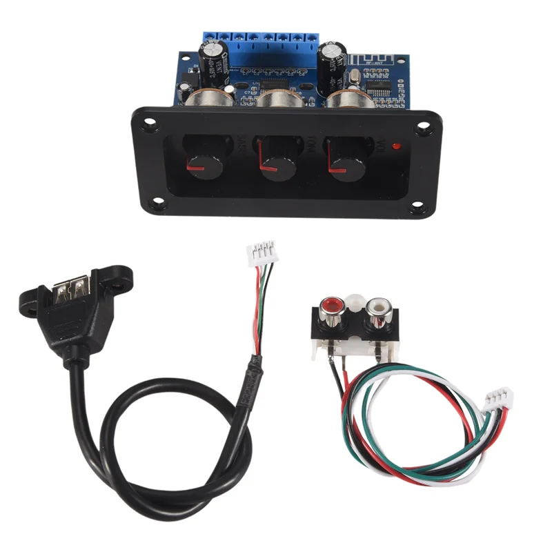 Solid 1Set 2.1 Channel DC12-20V Digital Amplifier Board Subwoofer Class D Amplifier Board With AUX Cable+USB Cable