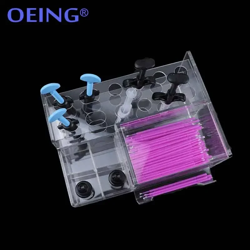 Dental Acrylic Organizer Syringe Resin Adhesive Applicator Holder Oral Material Storage Applicator Dispenser Box Dentist Tool