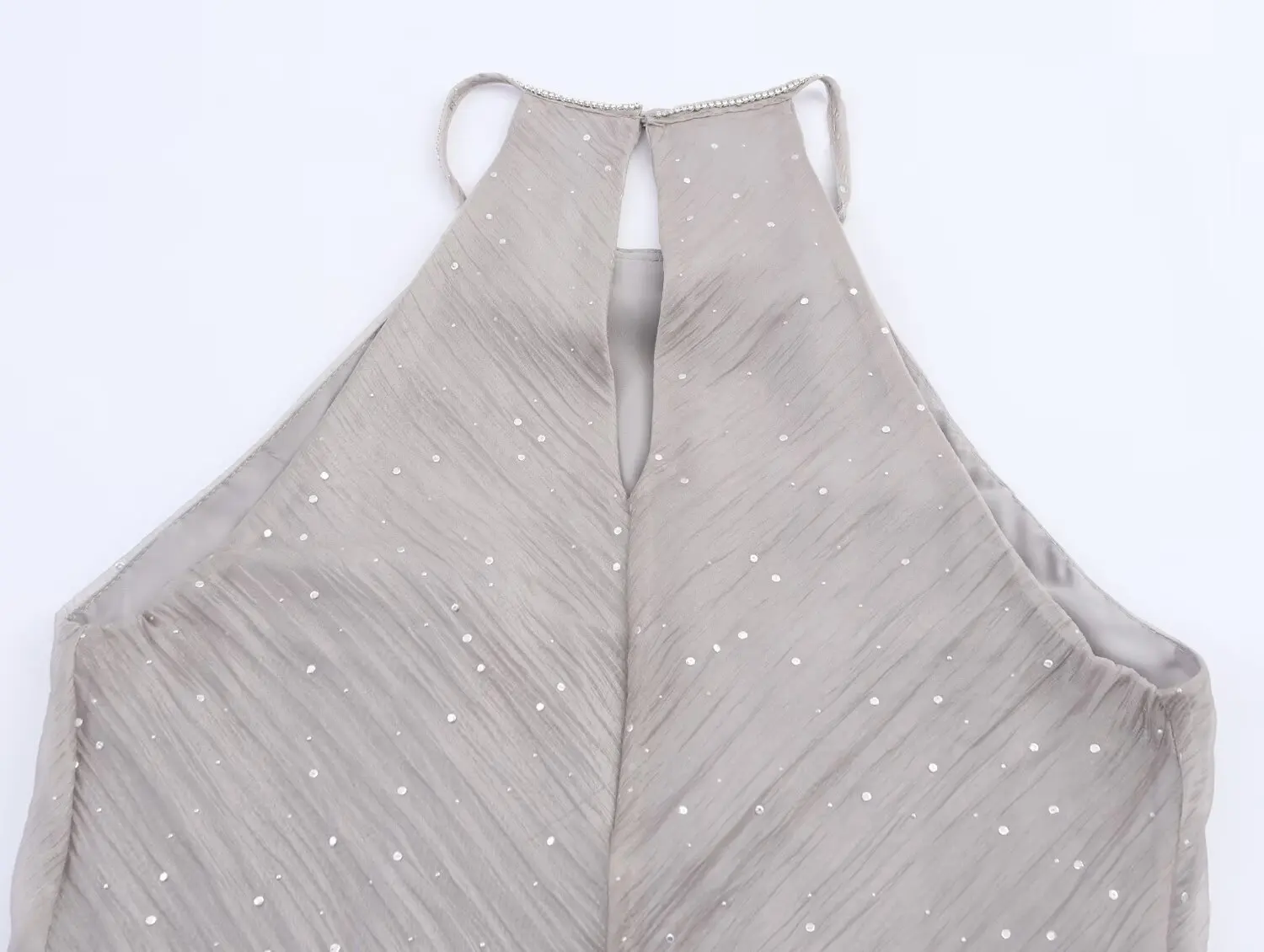 Robe mi-longue à col licou pour femmes, vêtements de Style européen et américain, à la mode, brillant, nouvelle collection 2025