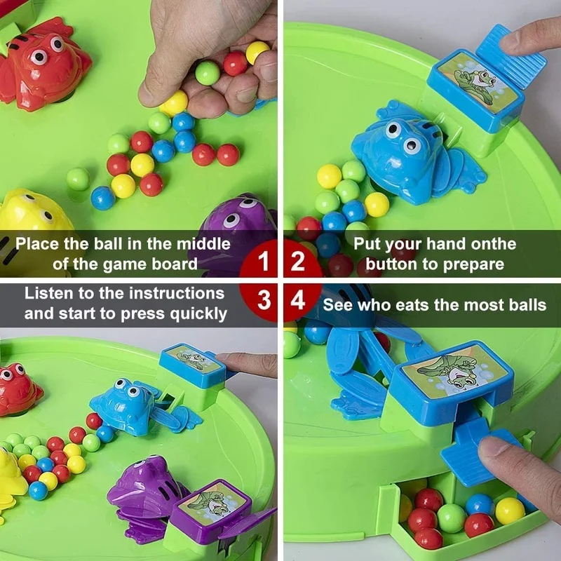 Funny Hungry Frog Eats Beans Strategy Game for Children and Adults Family Gathering Interactive Board Game Stress Relief Toys