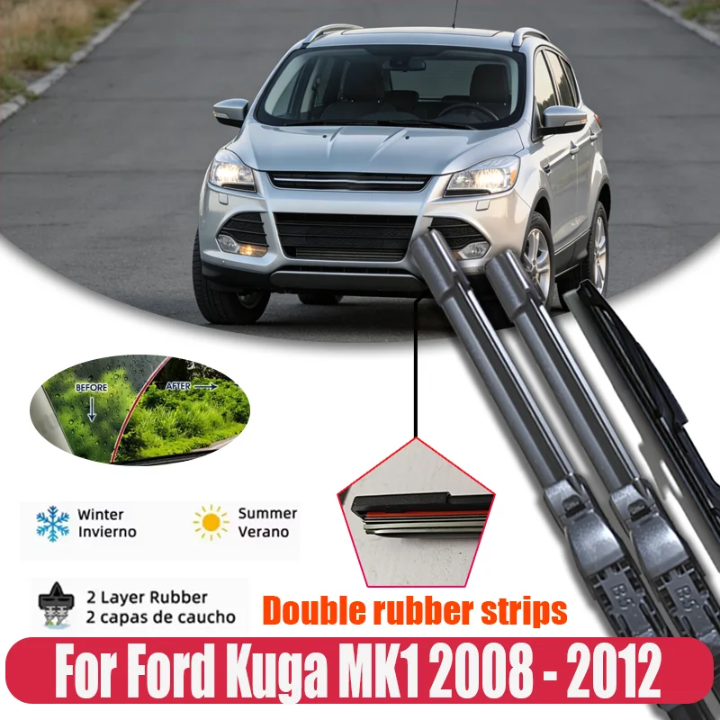 

Car Windshield Windscreen Wiper Blades For Ford Kuga MK1 2008 - 2012 Front Rear Window Wiper Set 2009 2010 2011 24"+17"+13"