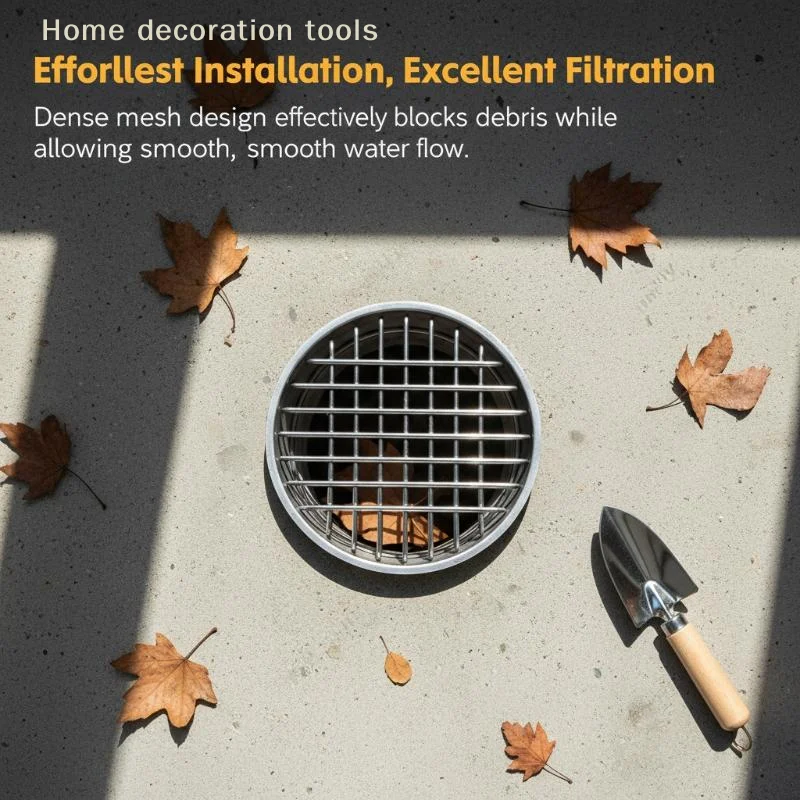 

portableBalcony Drain Cover Stainless Steel 4 Inch Round Strainer for Bathroom Roof Floor Anti-clogging Home Improvementitem