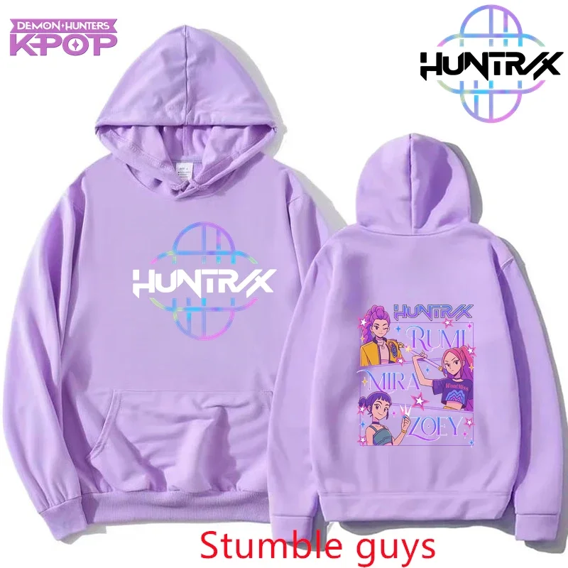 المرأة Kpop شيطان الصيادين هوديي الشتاء أنيمي الكرتون الدافئة موضة البلوز ملابس رياضية للرجال