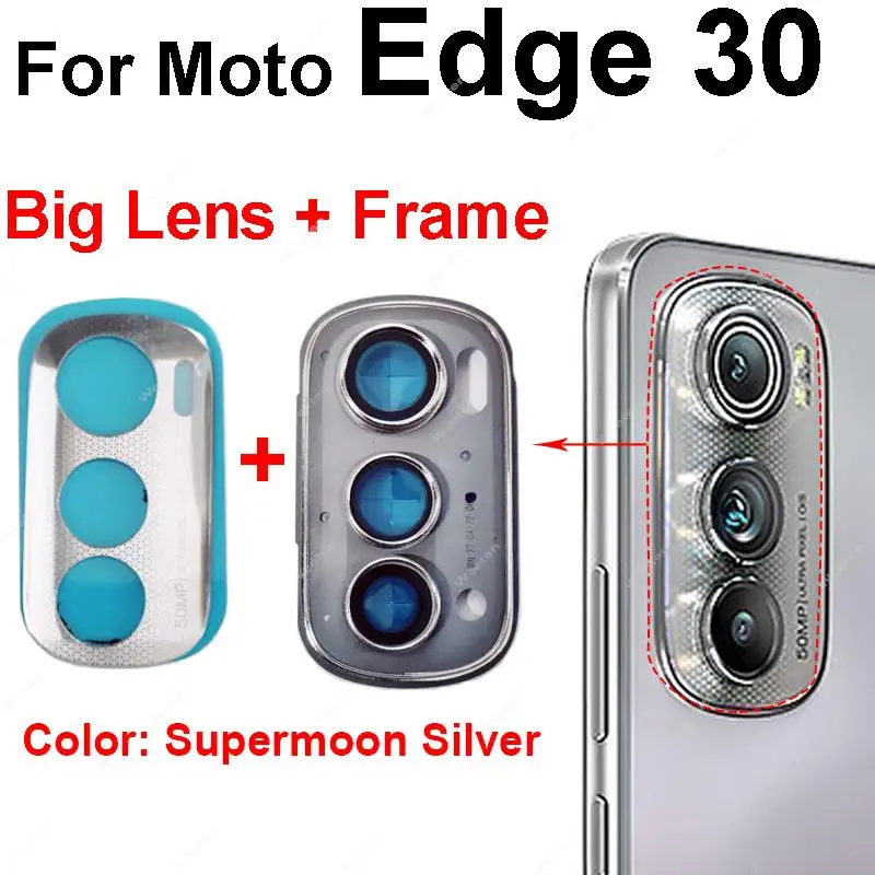 For Motorola MOTO Edge 30 Main Back Rear Camera Lens Glass with Adhesive Sticker Repalcement Parts