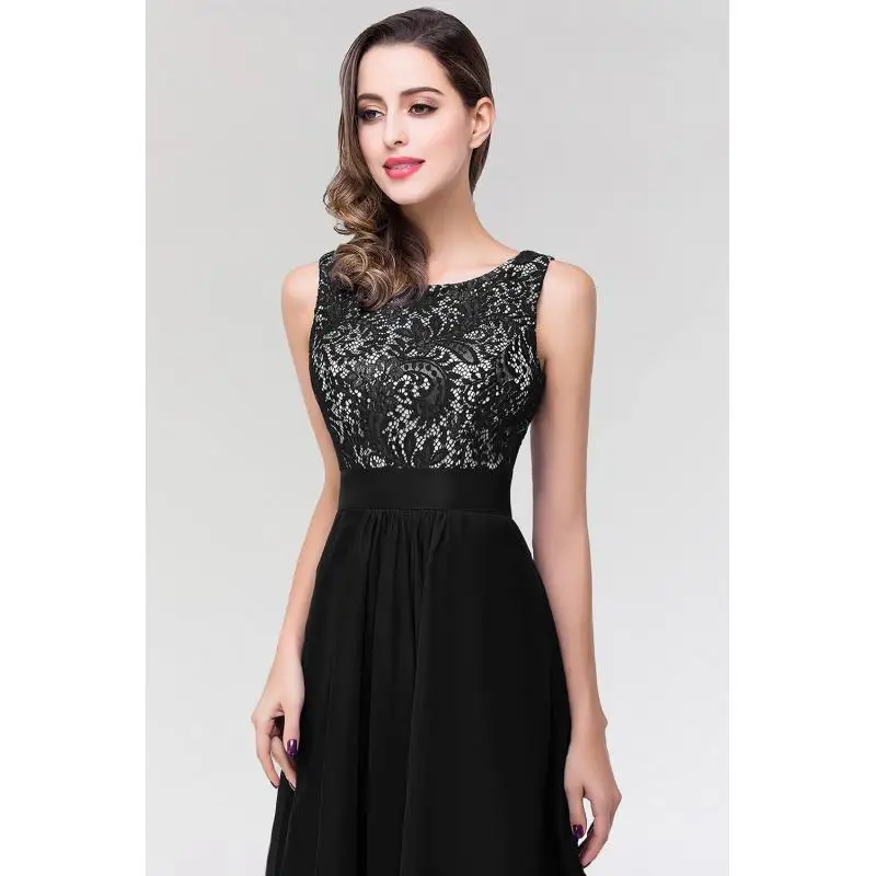 2025 Charming Prom Dress O-Neckline Illusion Lace Appqulies Corest Sleeveless Chiffon Skirt Long Maxi Gown Formal Occasion Gown