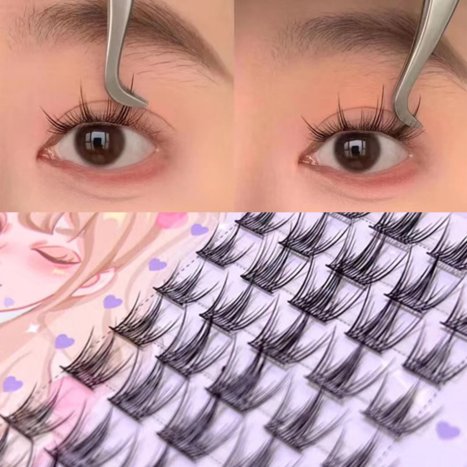 Extensión de pestañas voluminosas largas y gruesas, efecto esponjoso, pestañas ligeras para Cosplay de ojos, maquillaje DIY, venta de PR