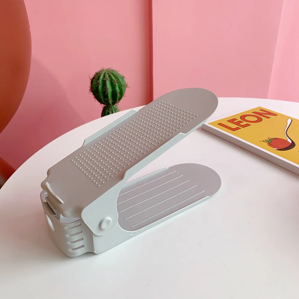 7/100 Stück modernes Schuhregal, Schuhaufbewahrungsregal, doppelschichtig, integriertes, verstellbares Kunststoff-Schuhregal für Zuhause und Wohnzimmer – Detail 5