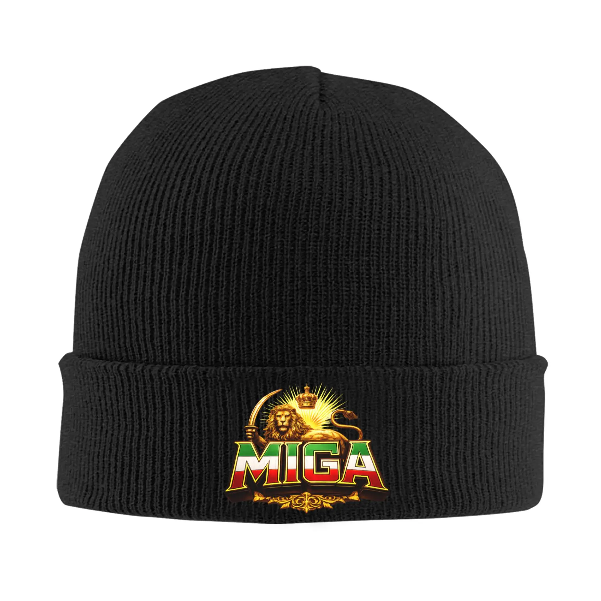 MIGA Make Iran Great Again Political Satire Knitting Hat Beanie Hats Kpop Elastic Adult Bonnet Hats Spring Design Trendy Caps