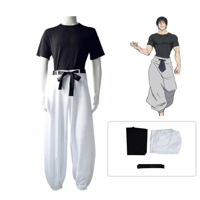 

Косплей Манга Дзюдзюцу Кайсен Фусигуро Тоджи Косплей Мужские костюмы для косплея Топ, брюки, комплект с поясом