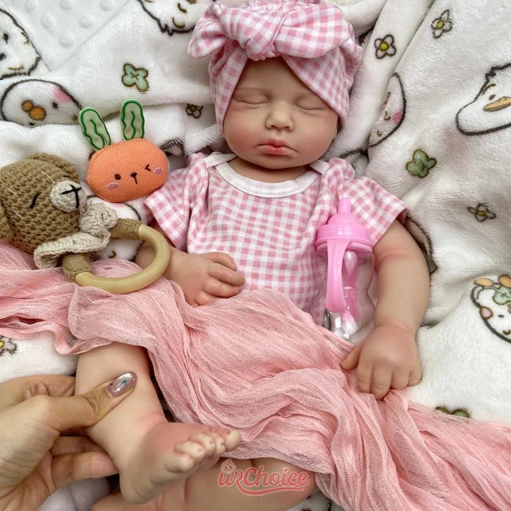 Handmade 20inch Full Soft Silicone Reborn Baby Girl/Boy Comfortable to Hold Weighted  Newborn Doll for Expectant Parents and Baby Care Training