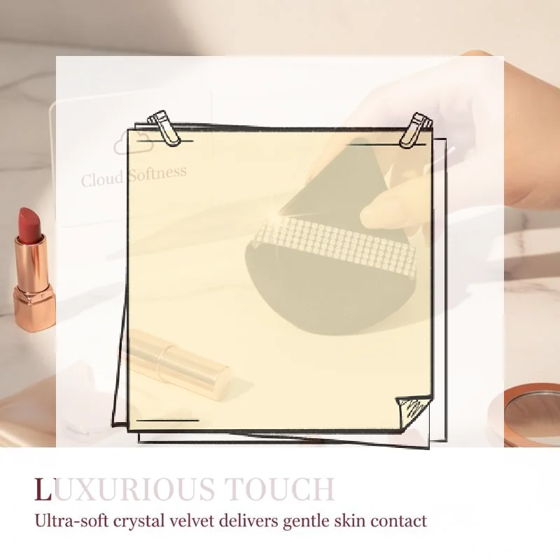 1/2/3Pcs Diamond Ribbon Soft Makeup Sponge Triangle Crystal Velvet Powder Puff Non-cakey Loose Powder Setting Cosmetic Tool