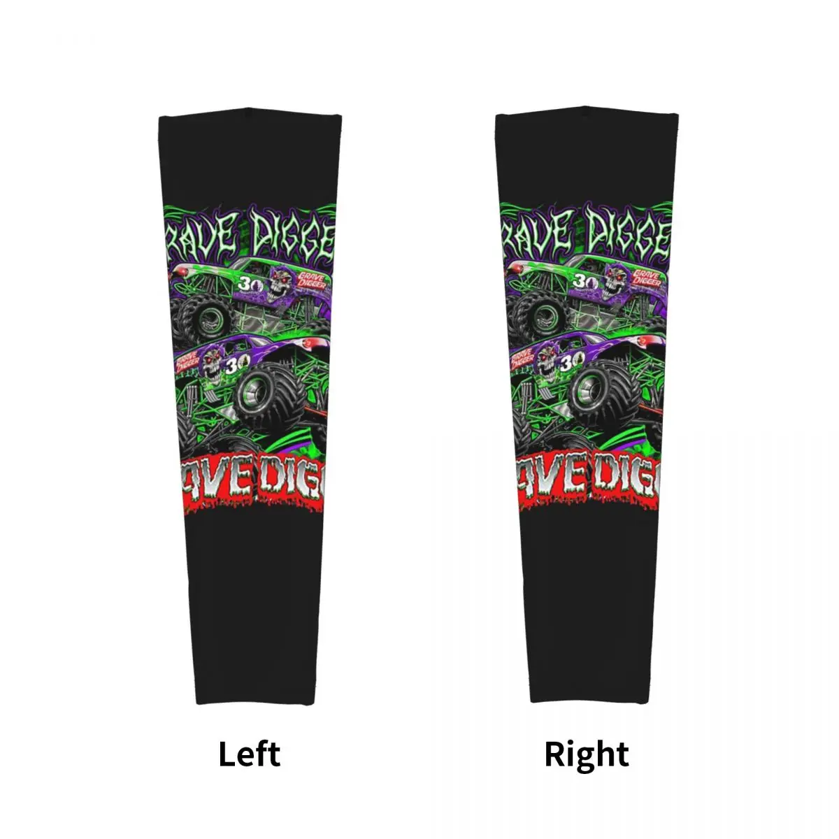 Monster Jam Grave Digger Monster Truck أكمام أذرع تبريد للرجال والنساء للحماية من أشعة الشمس فوق البنفسجية وتغطية الوشم الرياضية والتبريد وركوب الدراجات