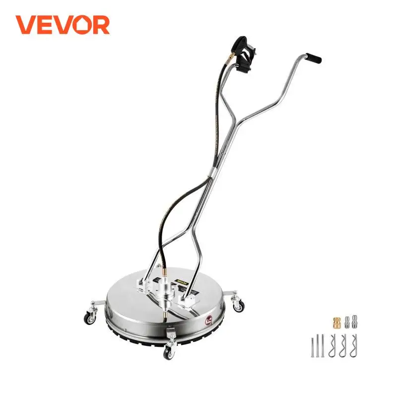 VEVOR Pressure Washer Surface Cleaner 24\'\' Max. 4000 PSI Pressure by 2 Nozzles for Cleaning Driveways Stainless Steel Frame