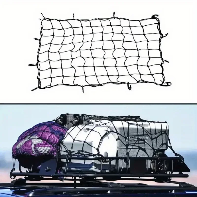 Roof Luggage Net Suv Luggage Rack Mesh Cover Stretchable From 3 X 4 To 6 X 8 Auto Parts Car Storage Finishing Accessories