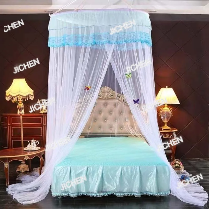 

Автоматически открывающийся балдахин для кровати с москитной сеткой, большой размер, круглая голова 100 см, высота 300 см, дизайн «Принцесса», с занавеской.