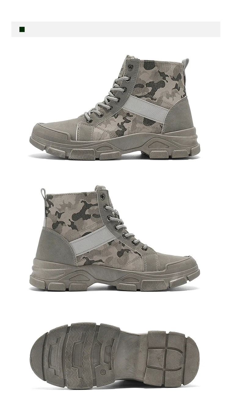 Herren Camouflage High-Top Kampfstiefel 3 Farben Atmungsaktive Outdoor-Wanderschuhe – Detail 19