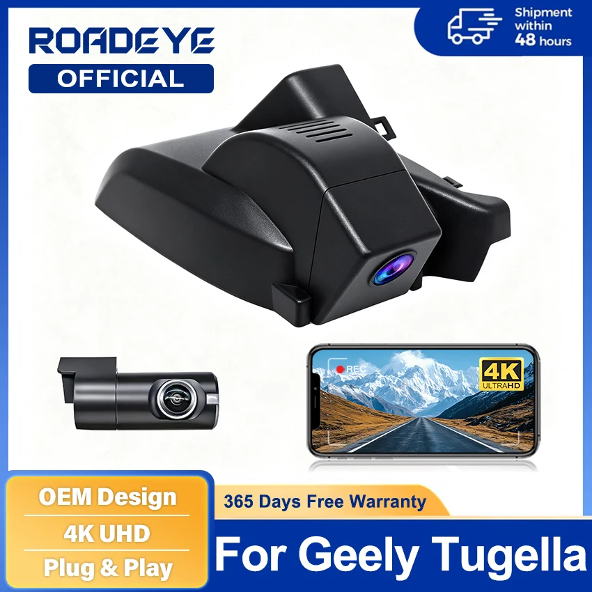 New! Car DVR Wifi Video Recorder UHD Dash Cam Camera High Quality For Geely Tugella 4WD Xingyue FY11 2020 2021 2022 2023 Dashcam