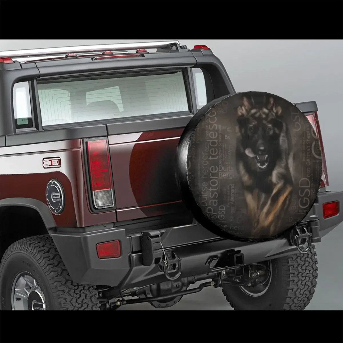 German Shepherd Dog GSD Word Art Spare Tire Cover Case Bag Pouch Animal Wheel Covers for Mitsubishi Pajero 14\