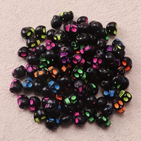 50pcs Random Mix Skull Head Shaped Beads Black Spacer Loose Beads For Jewelry Making DIY Handmade Bracelet Earrings Key Chain