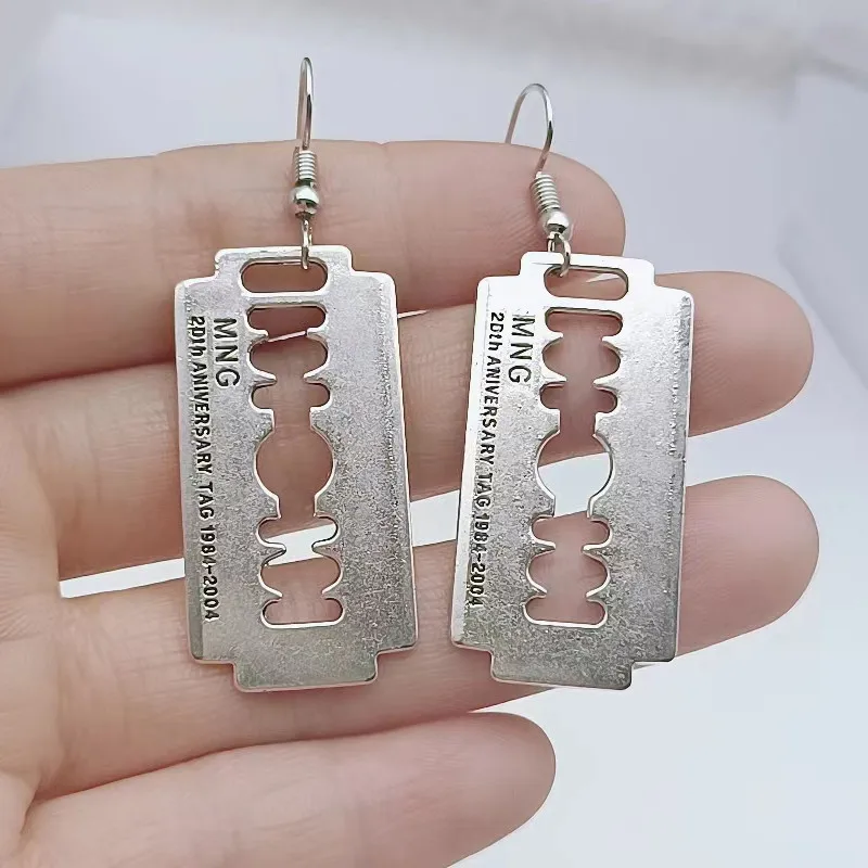 Razor Blade Earrings , Gothic, silver color, Emo Jewellery , Goth , Punk , Kitsch , Handmade Jewellery , Handmade