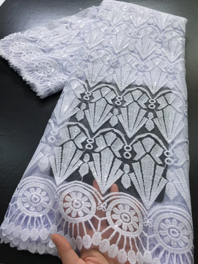 الأبيض الأفريقي جبر الحبل الدانتيل الترتر الأقمشة عالية الجودة للذوبان في الماء الدانتيل التطريز فساتين الحفلات للنساء ، 2.5 ياردة 4458