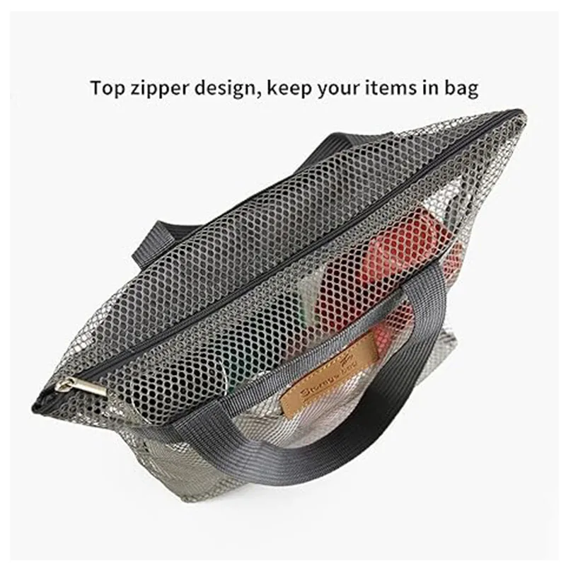 Reflexions Mesh Shower Caddy Bag Portable Hanging Toiletry and Bath Organizer con cerniera per viaggi, palestra, nuoto, campeggio