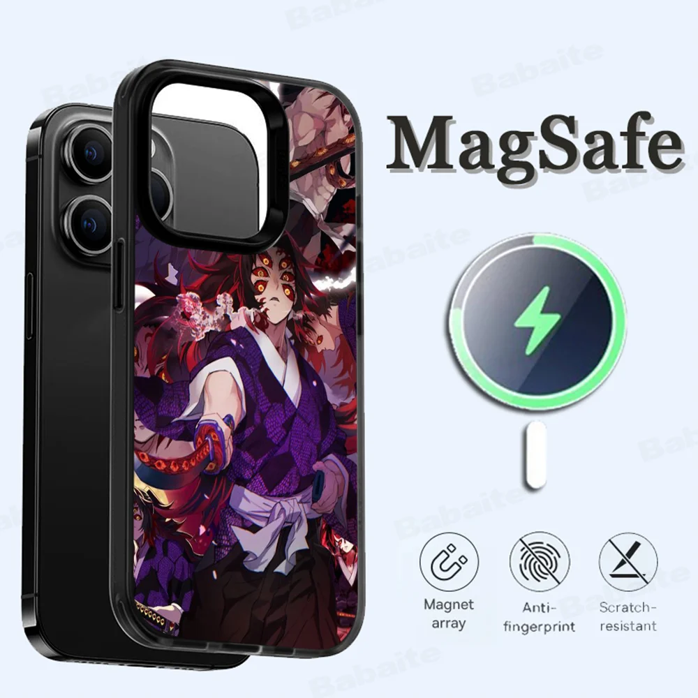 Demon Slayer Yoriichi Muzan Phone Case Magnetic Case For iPhone 16 14 13 12 11 15 Pro Max Plus For Magsafe Wireless Charge Cover