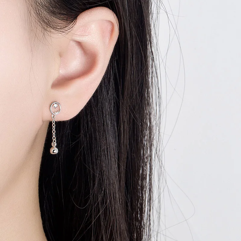 Silver Plated Earrings for Women with Colourful Stones Zircon Butterfly Moon Star Cat Pearl Lock Heart - Jewelry Gift for Lady