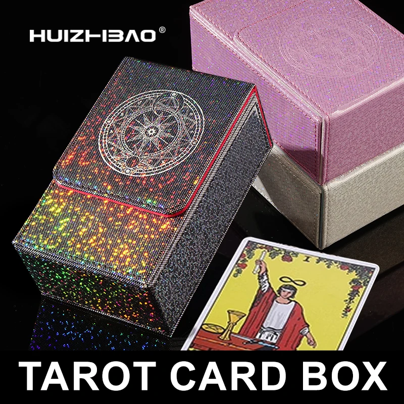 

PU Leather Pearl color Tarot Card Box Case with Magnetic Lid Closure; Fits Standard Tarot Card Deck for Most Standard Size