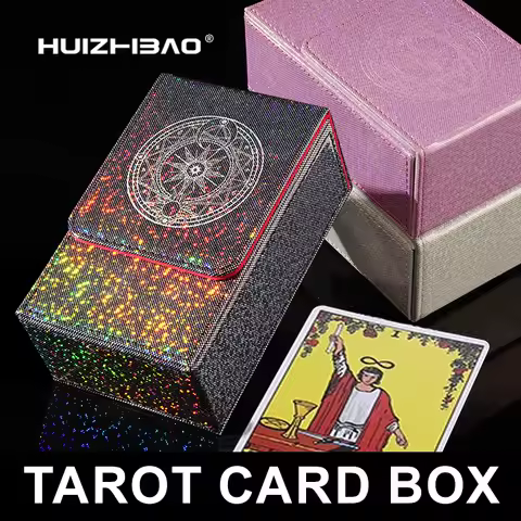 PU Leather Pearl color Tarot Card Box Case with Magnetic Lid Closure; Fits Standard Tarot Card Deck for Most Standard Size