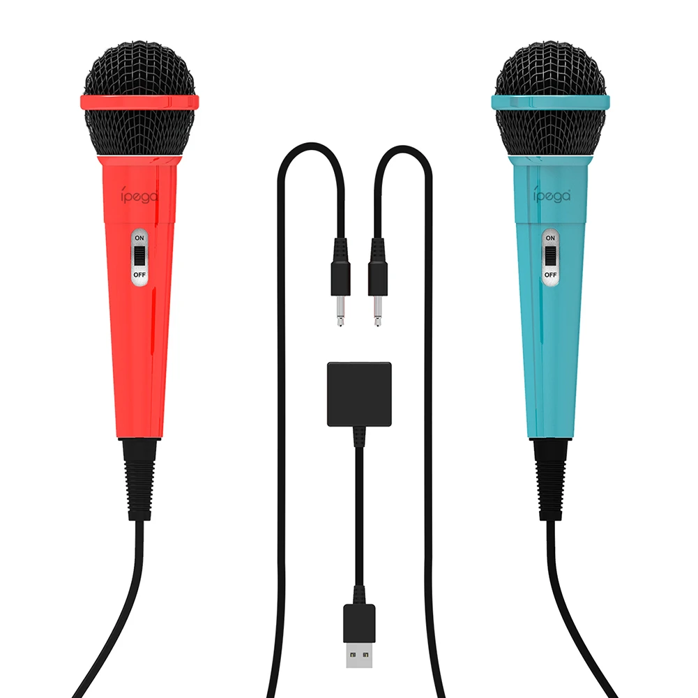 IPega PG-SW089 2 قطعة أزرق + أحمر تيار مستمر 5 فولت ميكروفونات سلكية للألعاب مع محول USB لمفتاح NS PS5 لأجهزة PS4 XBox PC