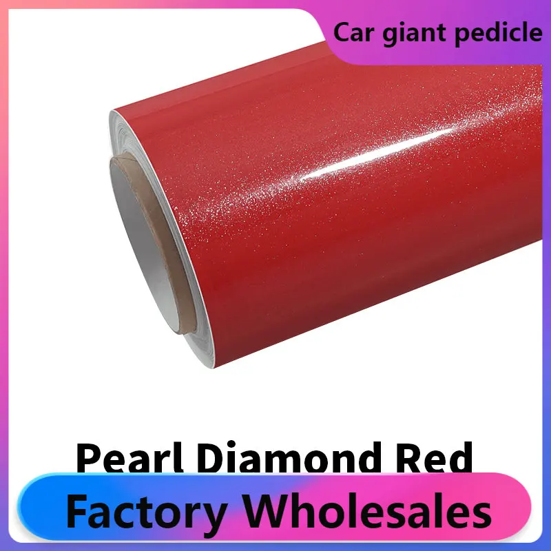 ZHUAIYA Pearl Diamond & Glitter RED Vinyl Wrap film wrapping film bright 152*18m quality Warranty covering film voiture