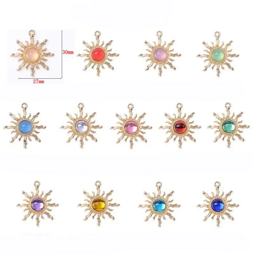 10pcs Baroque Style Gemstone Sun Charms DIY Craft Sparkling Jewelry Accessories Shiny Charming Gemstone Pendant Jewelry Making view 6