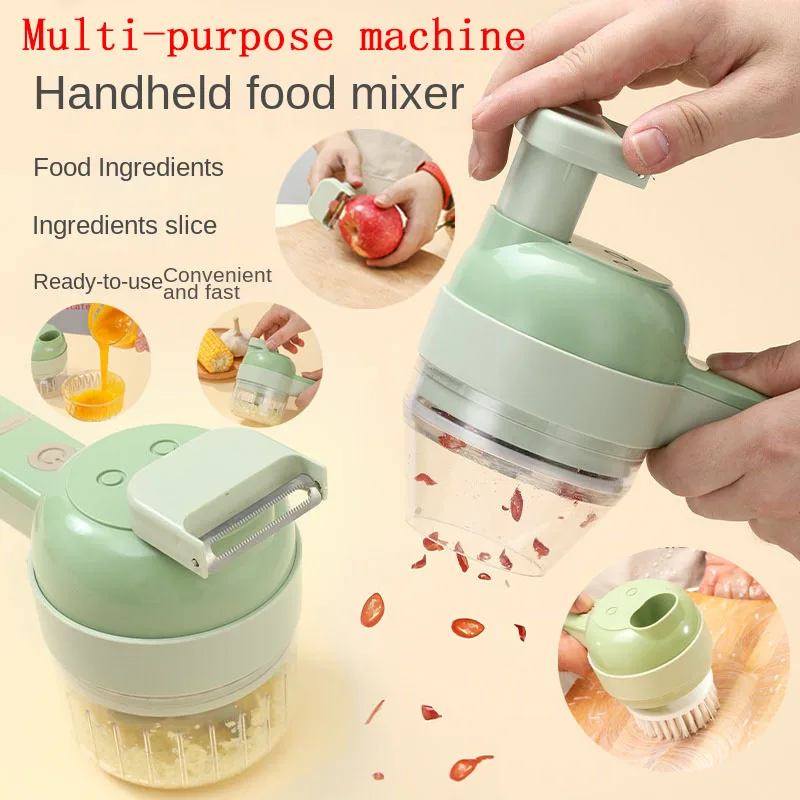 

Multifunction Wireless Electric Vegetable Cutter Slicer Garlic Mud Masher Garlic Chopper Chopping Press Blender Food Slicing