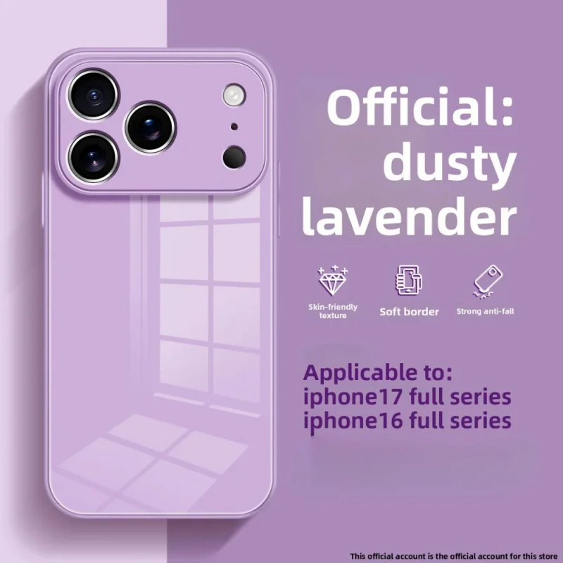 Adequado para apple17/pro/air/promaxcapa de telefone de vidro líquido de cor sólida iphone16promax capa protetora resistente a quedas