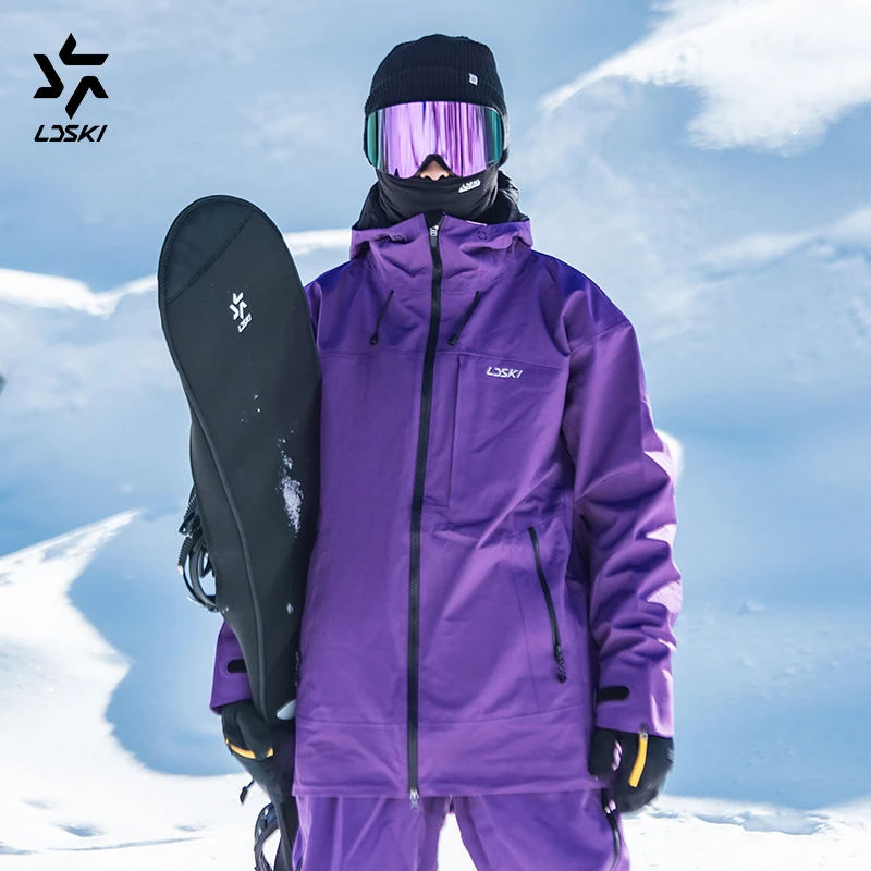 LDSKI Snowboard Jacket&Bib Pants Women's Men's Waterproof Windproof Thermal Insulation Skiing Hiking Winter Outdoor Accessories