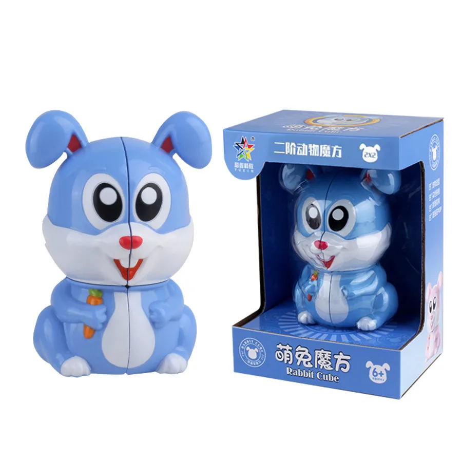 مكعب أرنب سحري Yuxin للأطفال ، تصميم حيوان كرتوني ، هدية لعبة تعليمية ، 2 × 2