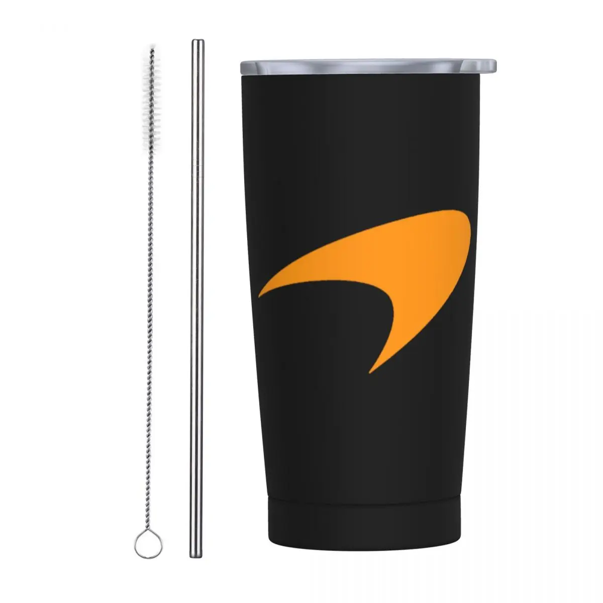 McLaren Papaya Logo Stainless Steel Tumbler Vacuum Insulated Mug Thermal Cold Cup Straws With Lid 20oz