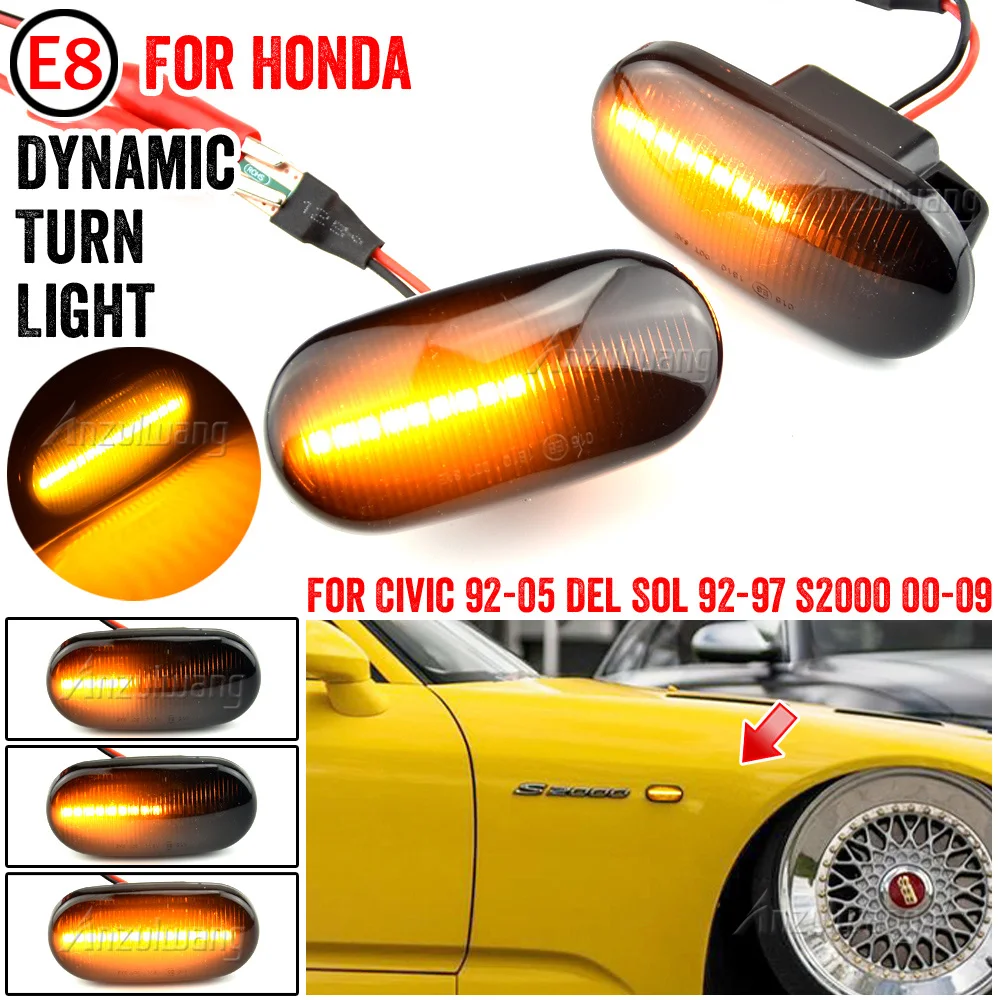 

Integra Fit Del Sol Acura Civic LED Dynamic Side Marker Turn Signal Light Indicator Fit For Honda Integra 1994-2001