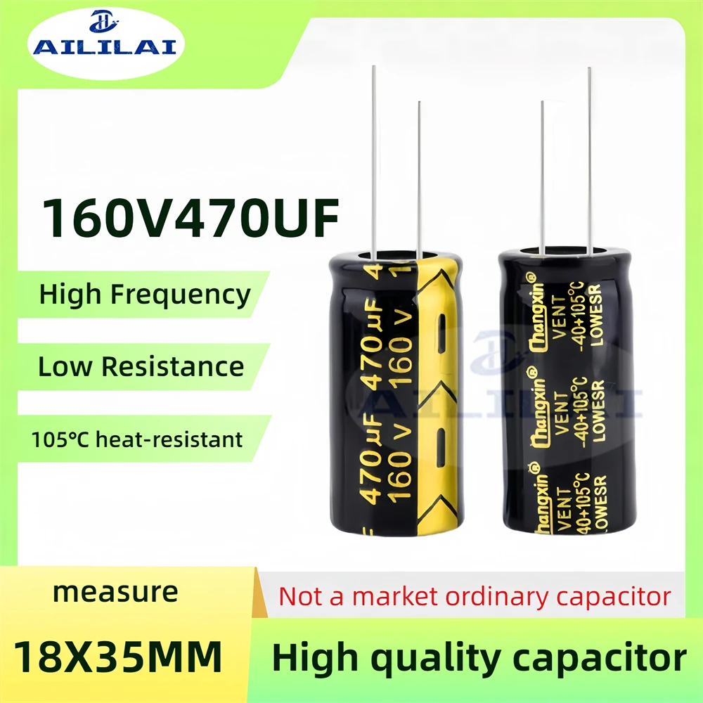 2PCS Original 160v470uf Low ESR/Impedance High Frequency 160V 470UF Aluminum Electrolytic Capacitor 160V470UF Size: 18X35MM