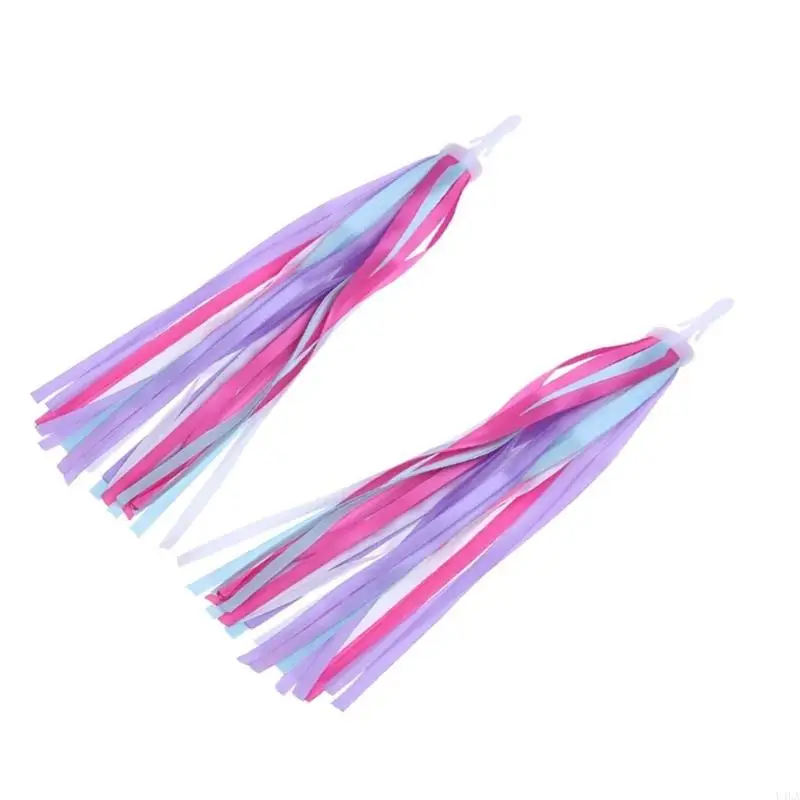 U4LA Bike Tassels for Girls Boys, 1 Pair Handlebar Streamers Scooter Tassels Girls Bikes Accessories Tassels Colorful Ribbon