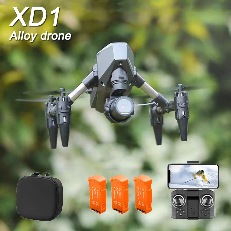 XD1 Small Drone Aluminium 8k Aerial  Camera 4K Video Optical Flow Fixed Height Quadcopter 360° Flip RC Dron for Kids Toys Boy