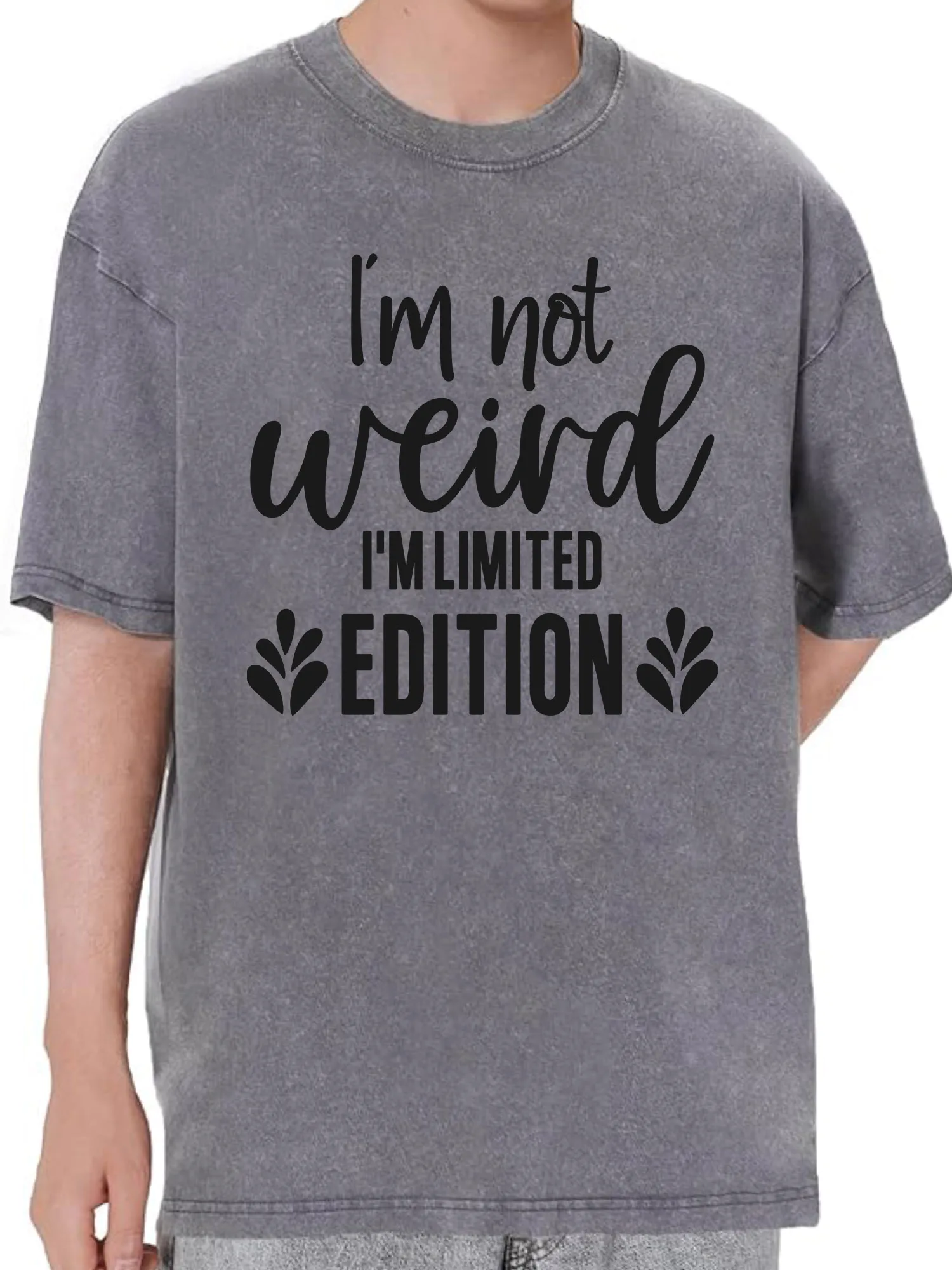 أنا لست غريبة 230 جرام القطن الثقيل غسلها المتضخم تي شيرت للرجال مضحك الجرافيك المحملة ريترو رداء علوي غير رسمي #1