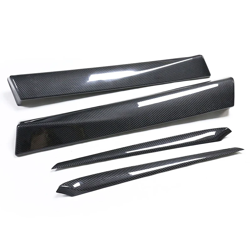 4 PCS Carbon Fiber Interior Covers Overlay Trim   Car  For Model 3 2021