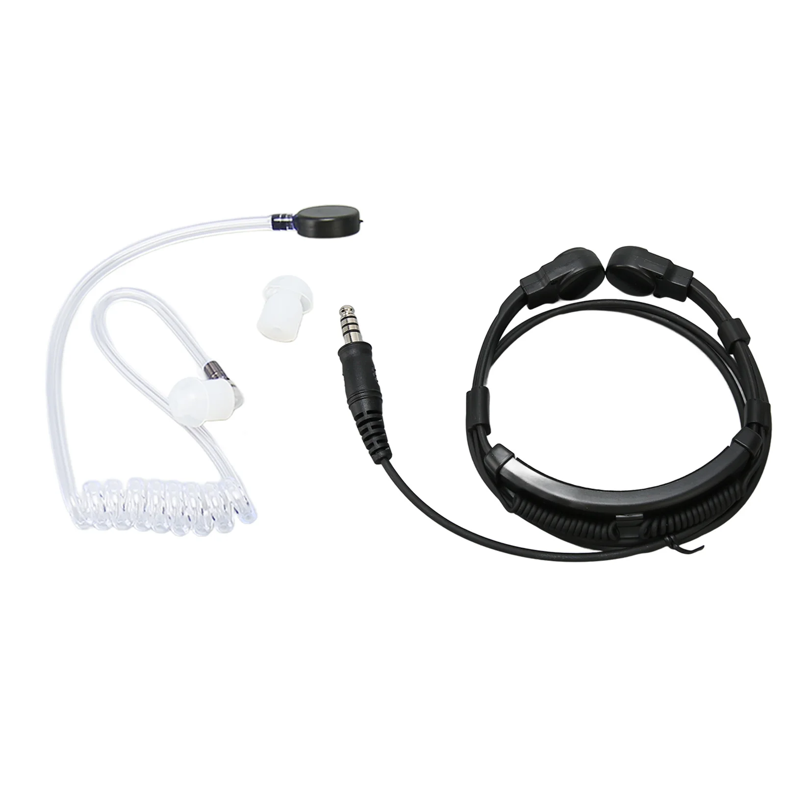 7.1mm Throat Mic Headset Telescopic Noise Cancellation Clear Sound Throat Mic Two Way Radio Headset for Walkie Talkie