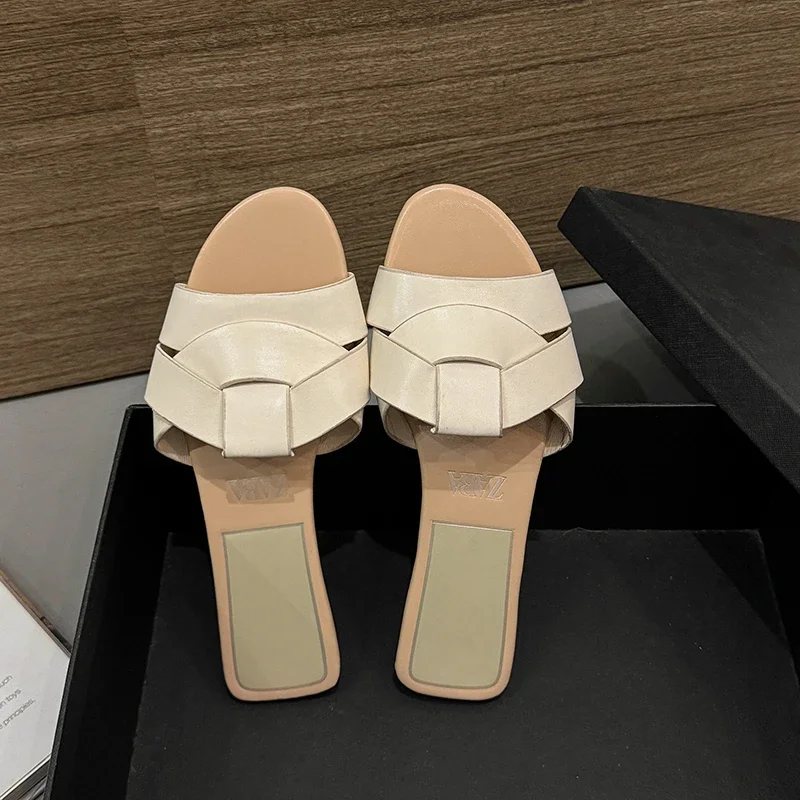 Neue Sommer-Designer-Damen-Hausschuhe in Unifarben, Modische Pantoffeln, Zapatos De Mujer, Damenschuhe, Hausschuhe für Damen, Damenschuhe – Detail 14