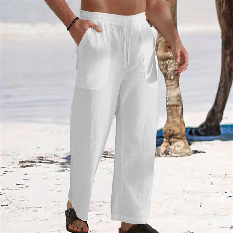 

Men s Stylish Solid Color Drawstring Jogger Pants with Elastic Waistband and Pockets for Spring Casual Wear