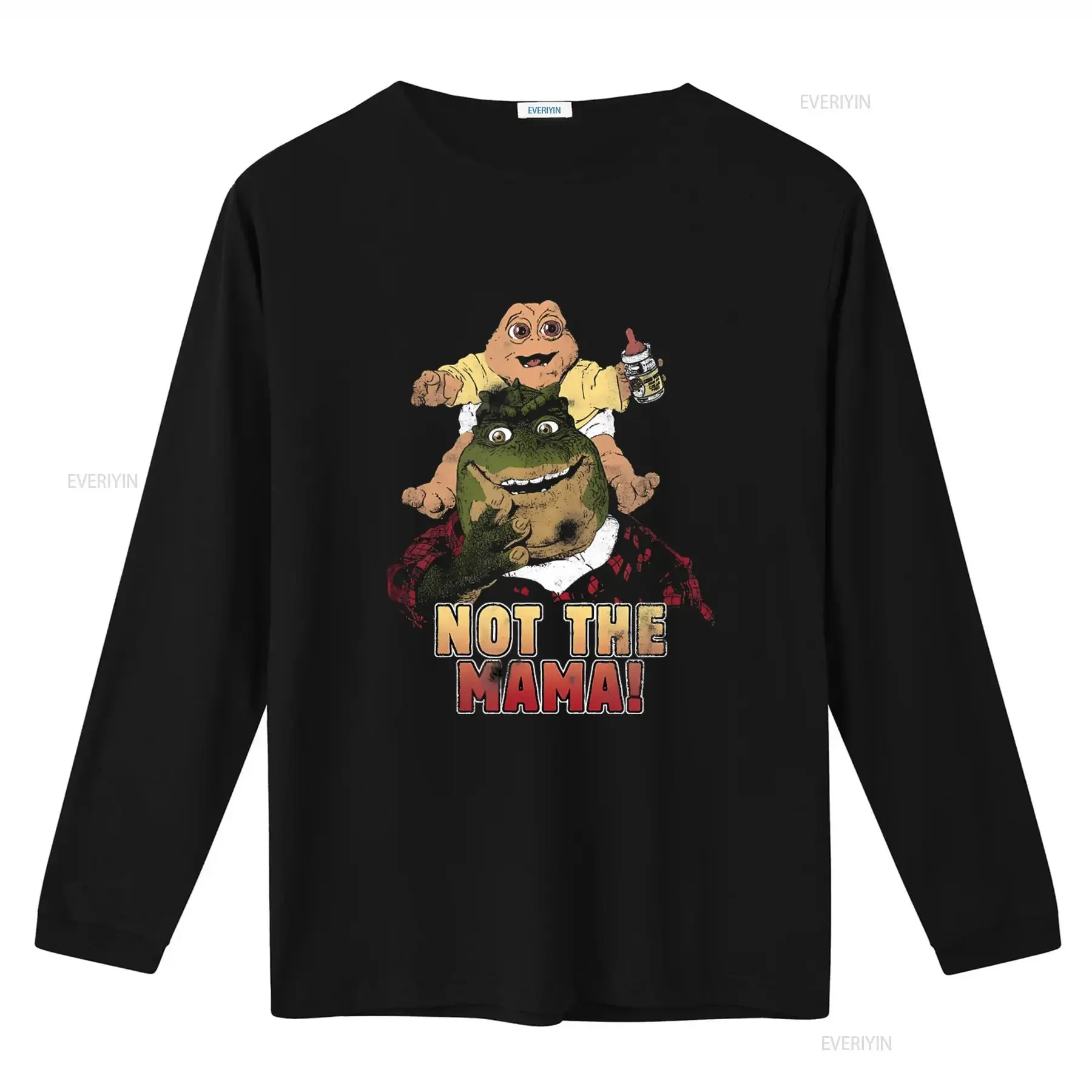 Dinosaurs Tv Show Baby Sinclair Not The Mama Print T Shirt for Casual Fashion vintage Washed Comfortable Versatile Stretched
