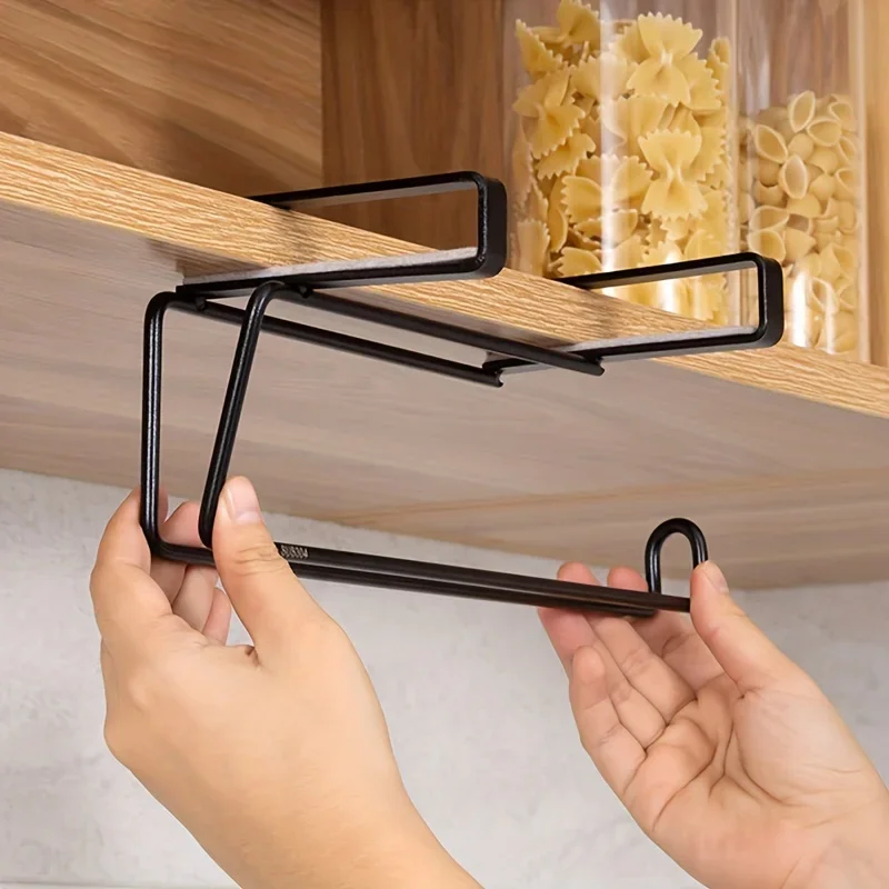 

Hanging Toilet Paper Holder Roll Holder Bathroom Towel Rack No Punching Kitchen Bathroom Extended Lightweight Storage Rack