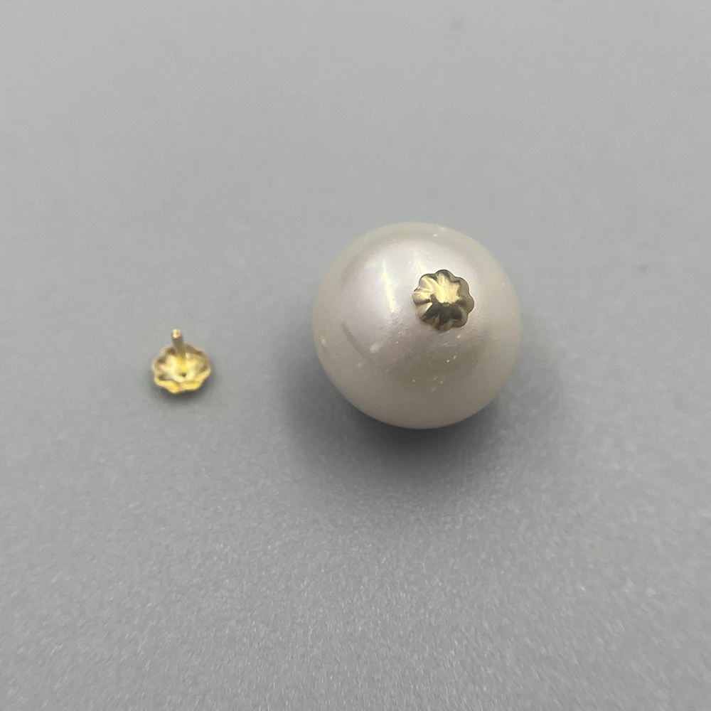 Sinya 18k Gold Pearls GEM Stones Hole Plug Finding Au750 Fine Jewelry DIY Accessories Supplier Direct Sale Beads Caps